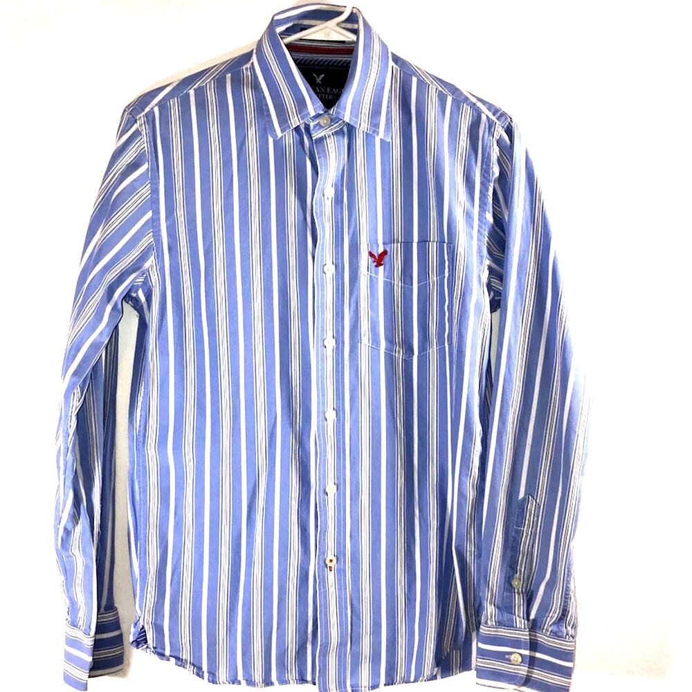 American Eagle Button Up Pinstriped Shirt XS/TP